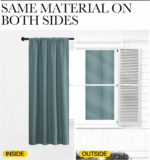 NICETOWN Solid Blackout Curtains Room Darkening Thermal Insulated Rod Pocket Privacy Window Treatment for Bedroom, W34 x L72, Greyish Blue, 2 Panels
