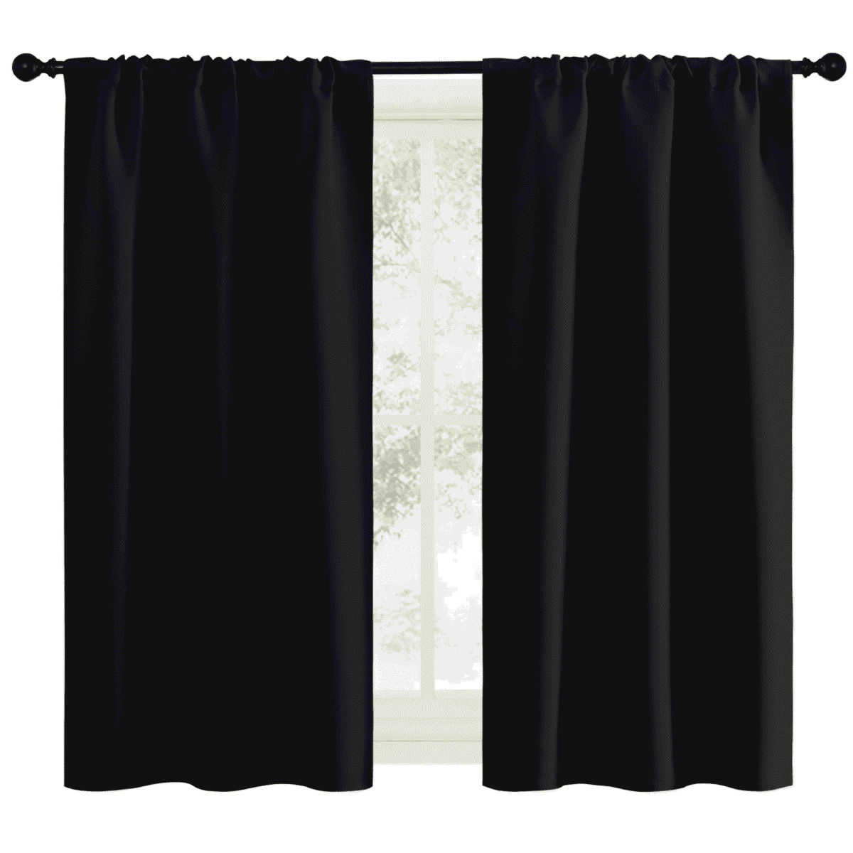 NICETOWN Solid Color Black out Curtains Rod Pocket Thermal Insulated Window Drapes for Bedroom 34x54 inch, 2 Panels
