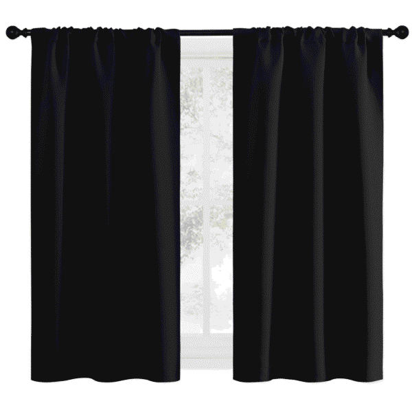 NICETOWN Solid Color Black out Curtains Rod Pocket Thermal Insulated Window Drapes for Bedroom 34x54 inch, 2 Panels