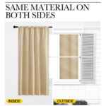 NICETOWN Solid Color Thermal Insulated Blackout Curtains Rod Pocket Window Treatments for Kitchen 34x36 inch, Biscotti Beige, 2 Panels