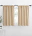 NICETOWN Solid Color Thermal Insulated Blackout Curtains Rod Pocket Window Treatments for Kitchen 34x36 inch, Biscotti Beige, 2 Panels