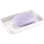 NiHome Ceramic Soap Dish for Bathroom or Kitchen Sink, Raised Floral Design Compact Size 5.7"x3.6"x0.78", Easy to Clean Moisture-Resistant Smooth Surface, Versatile Use for...