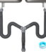 NiHome Flexible 1 1/2" or 1 1/4" P-Trap Pipe Kit with Teflon Tape & Sealing Rings, Drain Tubing Pipes with Connectors & Adapter for Kitchen Bathroom Sink Drain(Double Sink)