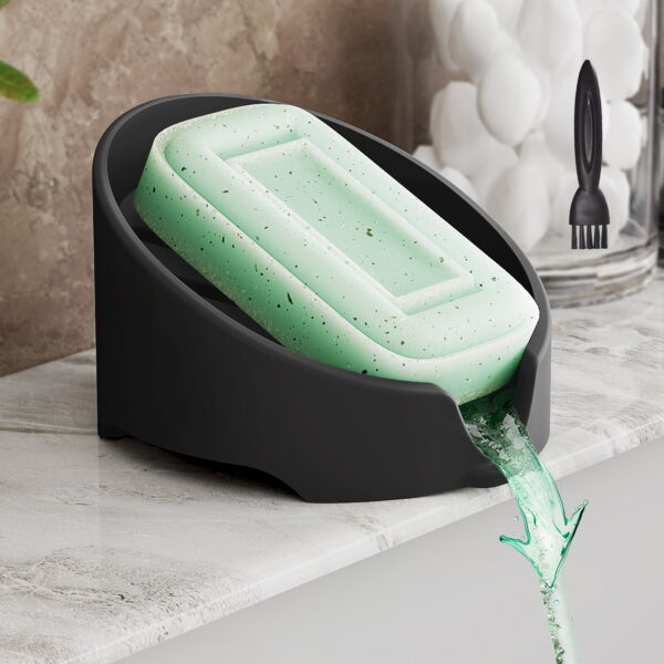 NiHome Silicone Soap Dish with High-Efficiency Drainage for Bathroom & Kitchen, Enlarged Holder Fits Various Soaps and Cleaning Supplies, Dishwasher Safe Easy to Clean with...