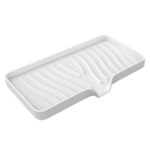 Nkmbld Bar Soap Holder Dish, Soft Gel Soap Container for Sink Countertop, Soap Storage Tray Suitable for Kitchen, Bathroom, Laundry, White