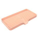 Nkmbld Soap Dish Holder, Soft Gel Soap Container for Sink Countertop, Soap Storage Tray Suitable for Kitchen, Bathroom, Laundry, Pink