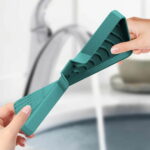 Nkmbld Soap Dish Holder, Soft Gel Soap Container for Sink Countertop, Soap Storage Tray Suitable for Kitchen, Bathroom, Laundry, Green