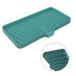 Nkmbld Soap Dish Holder, Soft Gel Soap Container for Sink Countertop, Soap Storage Tray Suitable for Kitchen, Bathroom, Laundry, Green