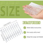 NOGIS 2 Pieces Rectangular Clear Plastic Bar Soap Holder Bar Holder Tray Soap Sponge Holder Soap Soap Dish for Kitchen Bathroom Shower Counter Restaurant Counter