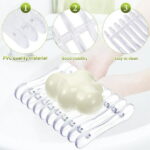 NOGIS 2 Pieces Rectangular Clear Plastic Bar Soap Holder Bar Holder Tray Soap Sponge Holder Soap Soap Dish for Kitchen Bathroom Shower Counter Restaurant Counter