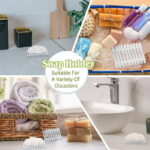 NOGIS 2 Pieces Rectangular Clear Plastic Bar Soap Holder Bar Holder Tray Soap Sponge Holder Soap Soap Dish for Kitchen Bathroom Shower Counter Restaurant Counter