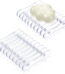 NOGIS 2 Pieces Rectangular Clear Plastic Bar Soap Holder Bar Holder Tray Soap Sponge Holder Soap Soap Dish for Kitchen Bathroom Shower Counter Restaurant Counter
