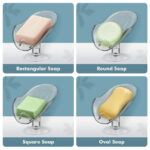 NPET Self Draining Plastic Soap Dish Bar Holder with Suction Cup, Sponge Holder for Bathroom, Shower, Tub and Kitchen Sink, Clear 1PC