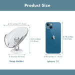 NPET Self Draining Plastic Soap Dish Bar Holder with Suction Cup, Sponge Holder for Bathroom, Shower, Tub and Kitchen Sink, Clear 2PCS