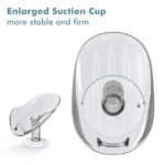 NPET Self Draining Plastic Soap Dish Bar Holder with Suction Cup, Sponge Holder for Bathroom, Shower, Tub and Kitchen Sink, Clear 2PCS