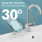 NPET Self Draining Plastic Soap Dish Bar Holder with Suction Cup, Sponge Holder for Bathroom, Shower, Tub and Kitchen Sink, Clear 2PCS