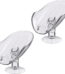 NPET Self Draining Plastic Soap Dish Bar Holder with Suction Cup, Sponge Holder for Bathroom, Shower, Tub and Kitchen Sink, Clear 2PCS