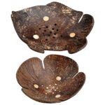 OFFIGAM 2Pcs Small Self Draining Soap Dish in Coffee Color for Bathroom