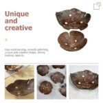 OFFIGAM 2Pcs Small Self Draining Soap Dish in Coffee Color for Bathroom