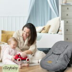 Open Box CozyBaby Quilted Infant Car Seat Cover w/ Dual Zippers & Elastic Edge