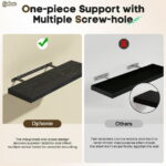 Ophanie 22.5 inch 2 Pack Wood Floating Shelves, Hanging Float Shelf for Wall Mounted Decorative Shelves, 6.7 x 23 Inch, Set of 2, Black