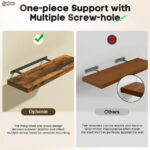 Ophanie 22.5 inch 2 Pack Wood Floating Shelves, Hanging Float Shelf for Wall Mounted Decorative Shelves, 6.7 x 23 Inch, Set of 2, Rustic Brown