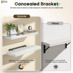 Ophanie 22.5 inch 2 Pack Wood Floating Shelves, Hanging Float Shelf for Wall Mounted Decorative Shelves, 6.7 x 23 Inch, Set of 2, White