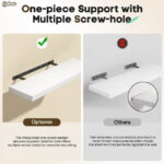 Ophanie 22.5 inch 2 Pack Wood Floating Shelves, Hanging Float Shelf for Wall Mounted Decorative Shelves, 6.7 x 23 Inch, Set of 2, White