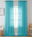 OVZME 2 Panels Sheer Panels 120 inch Extra Long, Soft indoor Outdoor Sheer Curtains Ready Made Turquoise Curtains for Living Room Quick & Easy to Dry for Pool/Yard, 42"W x...