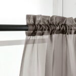 OVZME 2 Pieces Sheer Curtain Panel Set 84" inches Long, Top Dual Rod Pocket Solid Voile Window Drapes Treatment for Kitchen/Bedroom/Living Room Backdrop, 42W x 84L, Chocolate