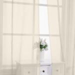 OVZME Cream Sheer Curtains 84 inch Length 2 Panels Set, Semi Transparent Voile Rod Pocket Sheer Window Drapes for Bedroom Living Room Dining Wedding Party Backdrop, 2 Pieces 42W...