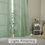 OVZME Extra Long Sheer Curtains 120 inches Length 2 Panels, Elegant Texture Semitransparent Vertical Window Shade Backdrops for Home Office Sunroom Country House, 42 Wide x 120...