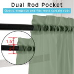 OVZME Extra Long Sheer Curtains 120 inches Length 2 Panels, Elegant Texture Semitransparent Vertical Window Shade Backdrops for Home Office Sunroom Country House, 42 Wide x 120...