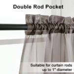OVZME Extra Long Sheer Window Curtain 120 inch 2 Pcs,Rod Pocket Durable Soft Touching Backdrop Drapes Window Treatments for Living Room/Farmhouse/Hotel,42W x 120L inches,Chocolate
