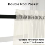 OVZME Ivory Window Sheer Curtain Tiers 36 Inch Length 2PCS, Dual Rod Pocket Short Voile Light Filtering Sheer Window Curtians for Small Window Bathroom Cafe Living Room...