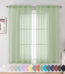 OVZME Light Green Sheer Curtain Panel Pair 63 inch Length,Light Filtering for Kitchen, Bedroom Living Room and Children Room, Voile Top Dual Rod Pocket,2 Pack of 42"x63" Size