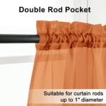 OVZME Orange Sheer Curtains 84 inch Length 2 Panels Set, Semi Transparent Voile Rod Pocket Sheer Window Drapes for Bedroom Living Room dining Wedding Party Backdrop, 42W x 84L...
