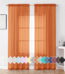 OVZME Orange Sheer Curtains 84 inch Length 2 Panels Set, Semi Transparent Voile Rod Pocket Sheer Window Drapes for Bedroom Living Room dining Wedding Party Backdrop, 42W x 84L...