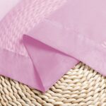 OVZME Pink Sheer Kitchen Curtain Tiers 2 Panels, Light Filtering Small Curtains for Bathroom Living Room Cafe Basement ,W42 x L24 inch, Set of 2, Pink