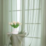 OVZME Sage Green Sheer Curtains 96 Inches Long 2 Panels with Rod Pocket, Soft Voile Light Filtering & Privacy Fabric, Elegant Drapes for Living Room or Bedroom Windows, Each 59"...