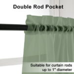 OVZME Sage Green Sheer Curtains 96 Inches Long 2 Panels with Rod Pocket, Soft Voile Light Filtering & Privacy Fabric, Elegant Drapes for Living Room or Bedroom Windows, Each 59"...