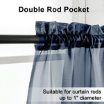 OVZME Sheer Window Valance Curtains, Light Filtering Kitchen Valances Windows Treatment Small Rod Pockets Voile Sheer Curtains for Living Room/Bathroom/Basement, 2 Panels Set,...