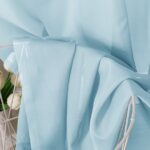 OVZME Sky Blue Sheer Window Curtains 63 inch Length 2 Pcs, Rod Pocket Voile Drapes for Bedroom Living Room Semi Sheer Curtain Panels Window Treatments for...
