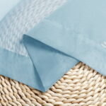 OVZME Sky Blue Window Sheer Curtains Tiers 36 Inch Length, Top Dual Rod Pocket Short Voile Sheer Window Curtians for Small Window Bathroom Cafe Living Room Farmhouse, 2PCS 42W x...