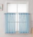 OVZME Sky Blue Window Sheer Curtains Tiers 36 Inch Length, Top Dual Rod Pocket Short Voile Sheer Window Curtians for Small Window Bathroom Cafe Living Room Farmhouse, 2PCS 42W x...