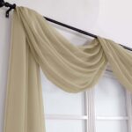 OVZME Taupe Sheer Extra Long Curtains 216 Inch Length, Rod Pocket Window Scarf Backdrop for Party, 1PC, 42 x 216 Inch, Taupe