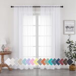 OVZME White Sheer Curtains 84 inch Length 2 Panels Set, Semi Transparent Voile Rod Pocket Sheer Window Drapes for Bedroom Living Room Dining Wedding Party Backdrop, 42W x 84L inch