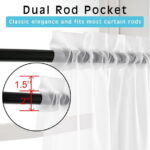 OVZME White Sheer Curtains 84 inch Length 2 Panels Set, Semi Transparent Voile Rod Pocket Sheer Window Drapes for Bedroom Living Room Dining Wedding Party Backdrop, 42W x 84L inch