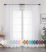 OVZME White Sheer Curtains 84 inch Length 2 Panels Set, Semi Transparent Voile Rod Pocket Sheer Window Drapes for Bedroom Living Room Dining Wedding Party Backdrop, 42W x 84L inch