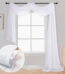 OVZME White Sheer Scarf Valances for Windows 216 inch Extra Long, Window Scarf Drapes Rod Pocket Backdrop for Wedding Arch Draping/Party/Canopy Bed/Living Room, 1PC, 42 inch...
